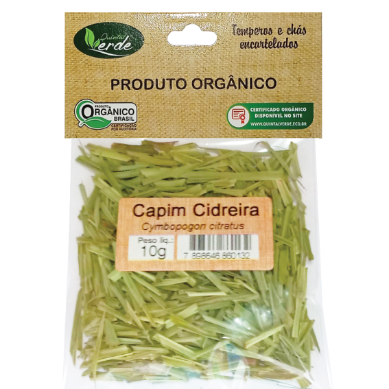 Kit 10 Chá Encartelado de Capim Cidreira - 10g