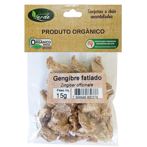 Chá Encartelado de Gengibre Fatiado Desidratado - 15g