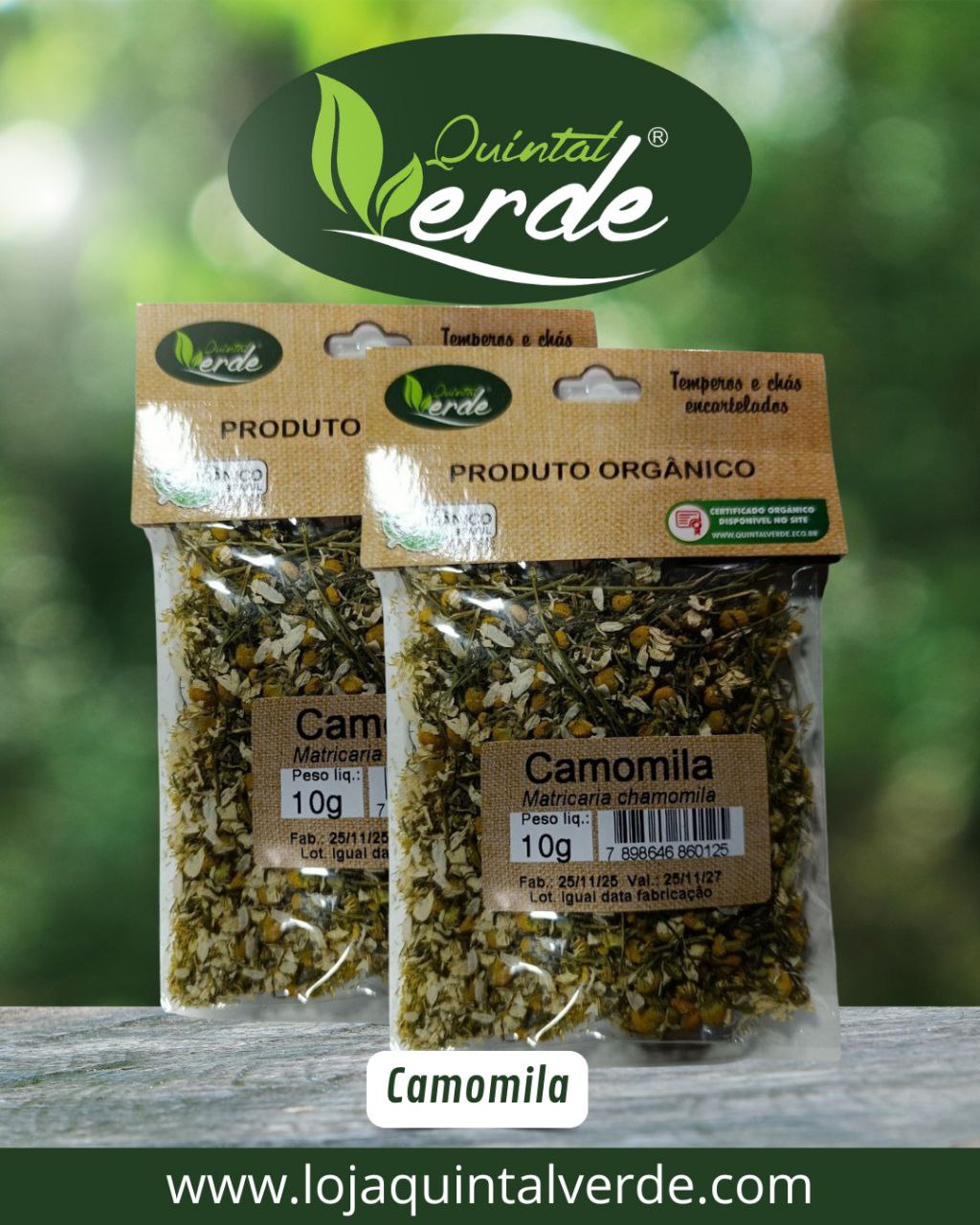 Chá Encartelado de Camomila - 10g