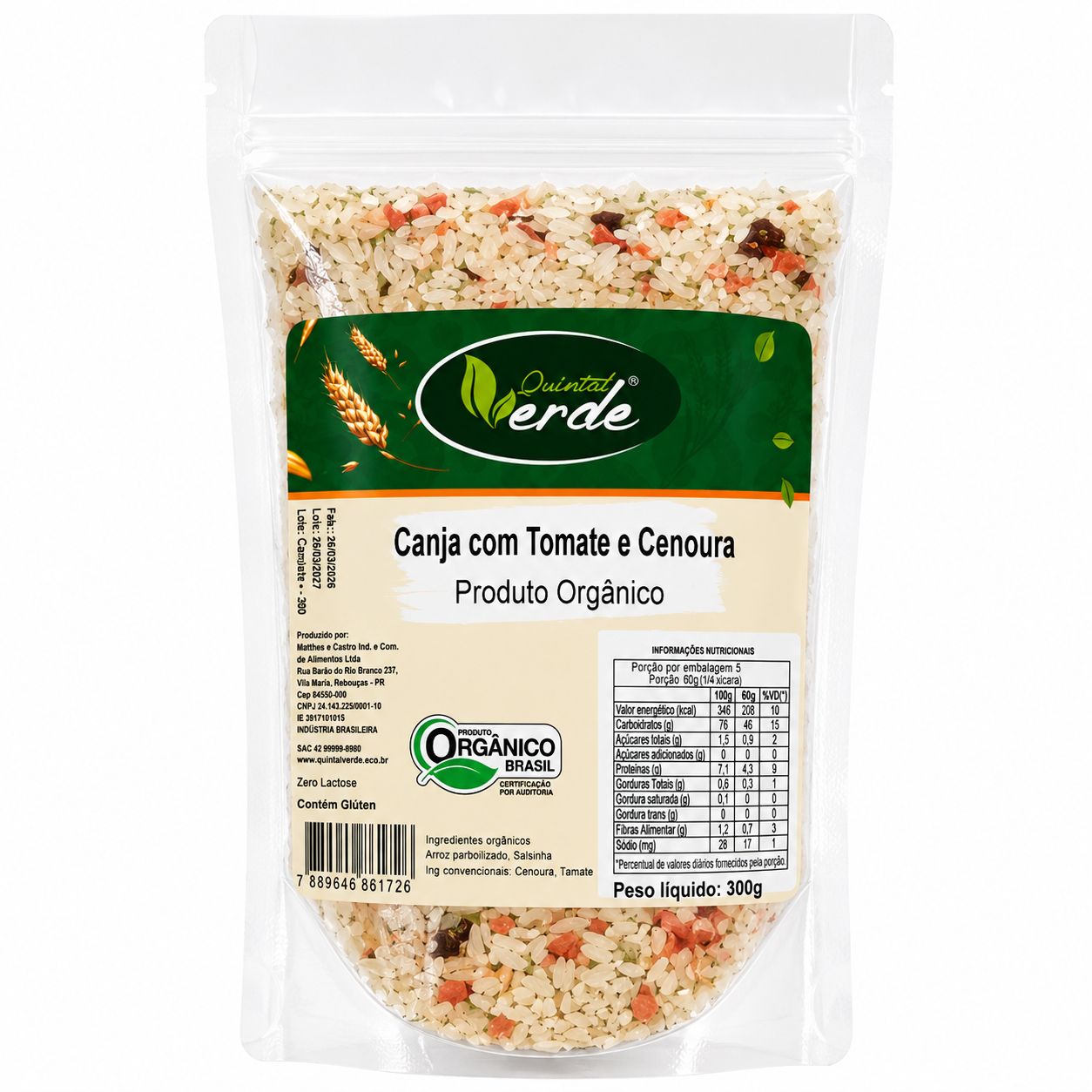 Canja - Com Cenoura e Tomate - Arroz Parbolizado
