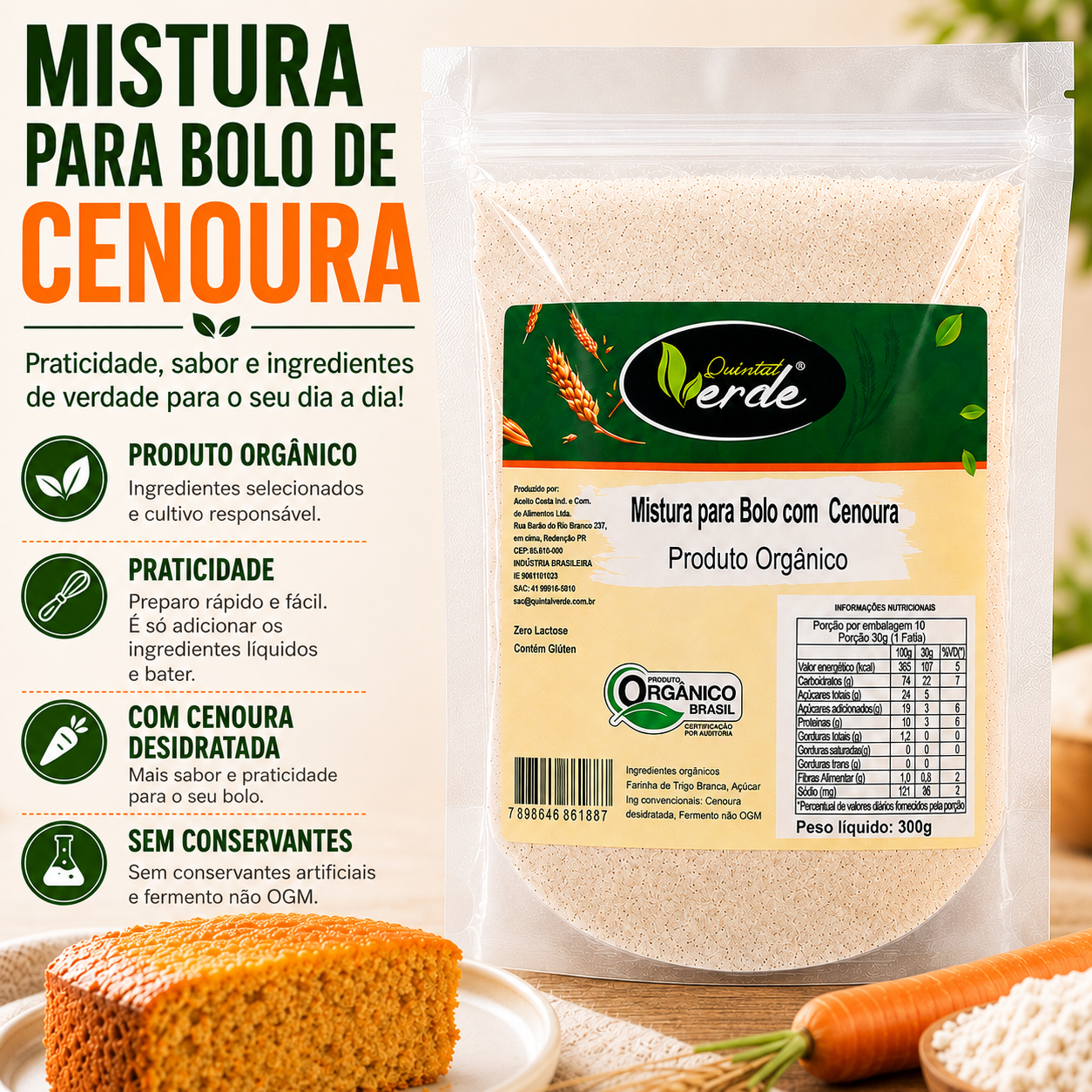 Mistura para Bolo de Cenoura