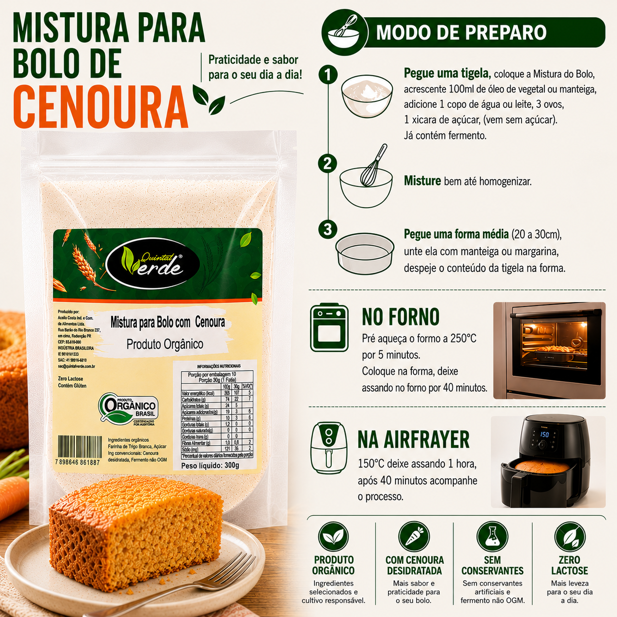 Mistura para Bolo de Cenoura