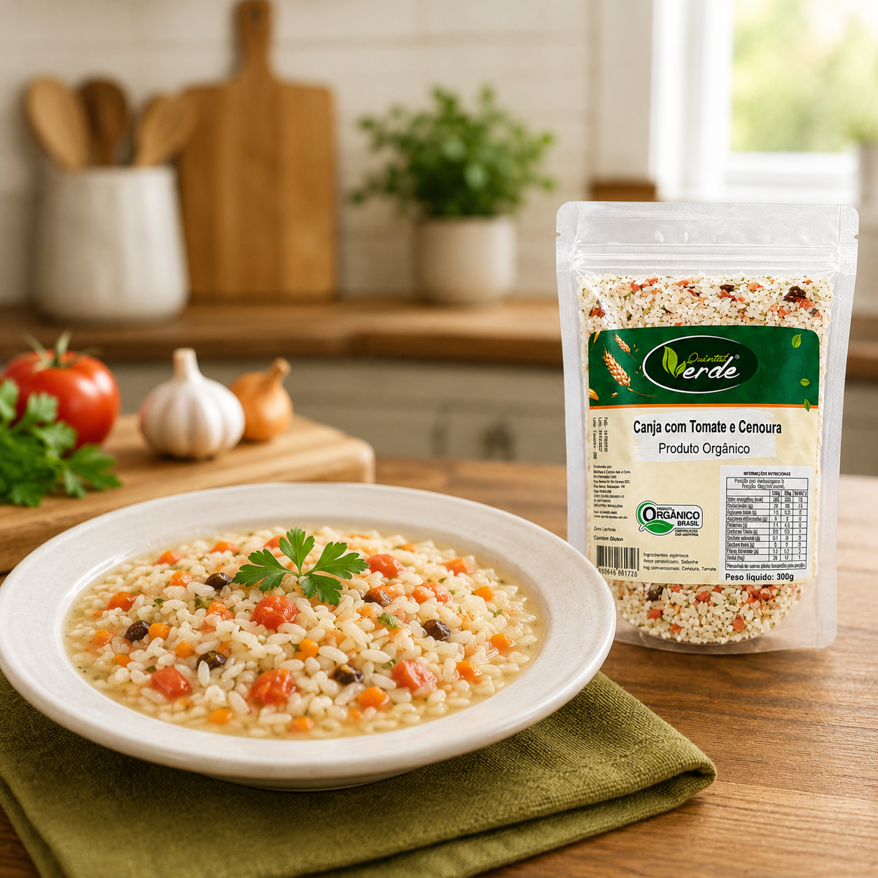 Canja - Com Cenoura e Tomate - Arroz Parbolizado