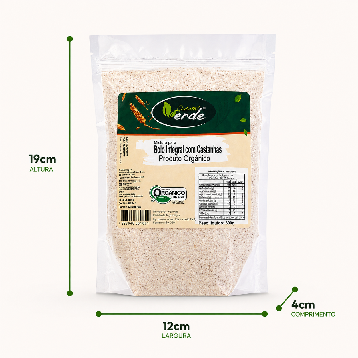 Mistura para Bolo Integral com Castanha