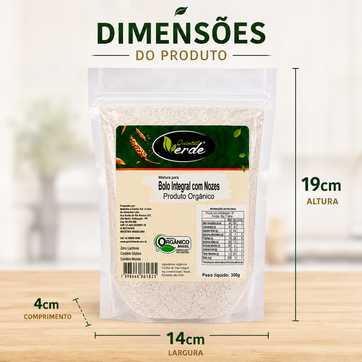 Mistura para Bolo Integral com Nozes